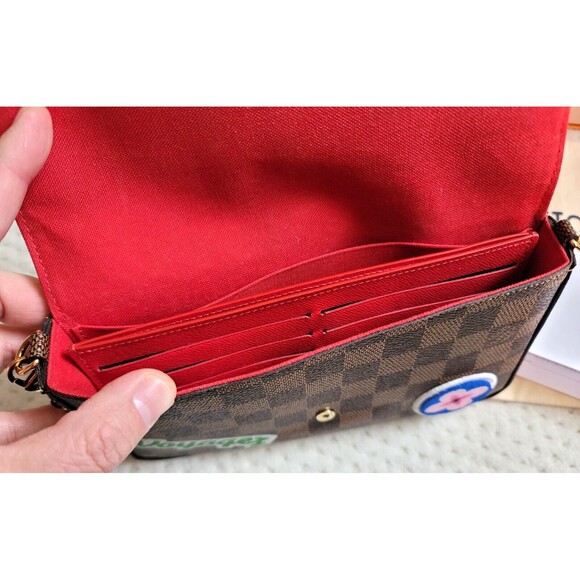 EUC LOUIS VUITTON Pochette Felicie PATCHES Shoulder Bag N60129 Damier, RECEIPT - Picture 9 of 16